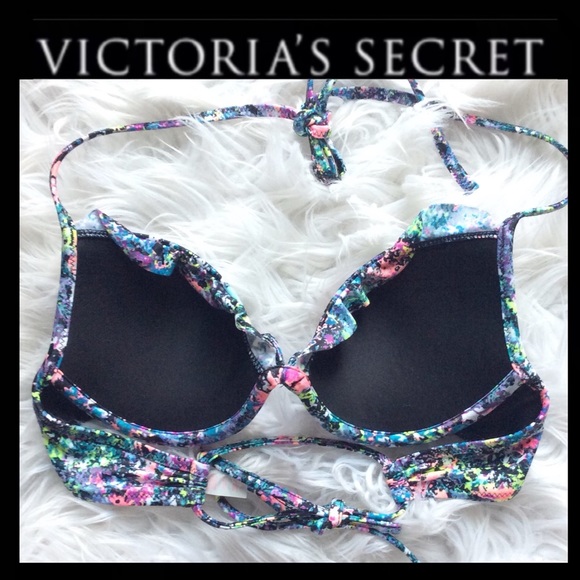 NEW⭐️ VS Splatter Paint Bandeau Bikini Top - Picture 2 of 5